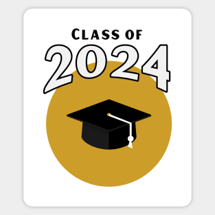 Class of 2024 Black and Gold School Colors Sticker
